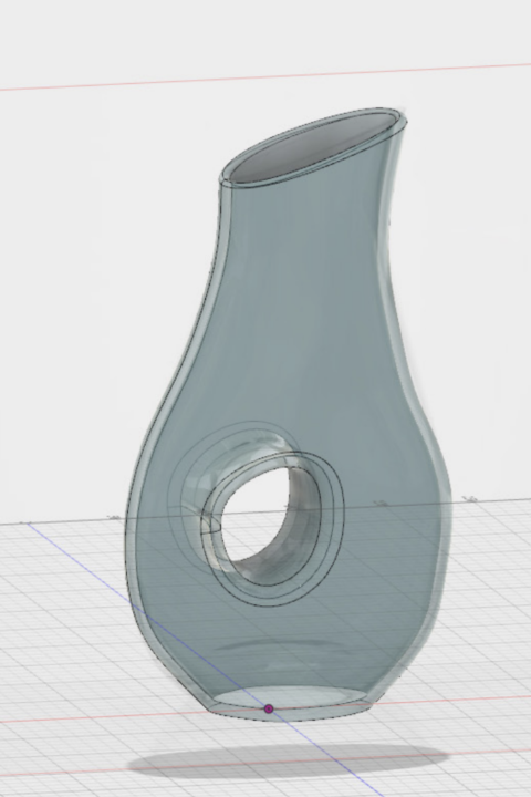 vase modeled in Fusion 360 program