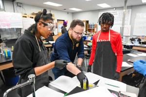 UTC Dual Enrollment Students UTC high school high students working on a lab