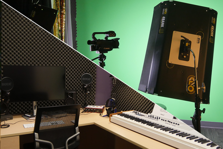 A split image showing both the Audio Suite and the Video Suite.