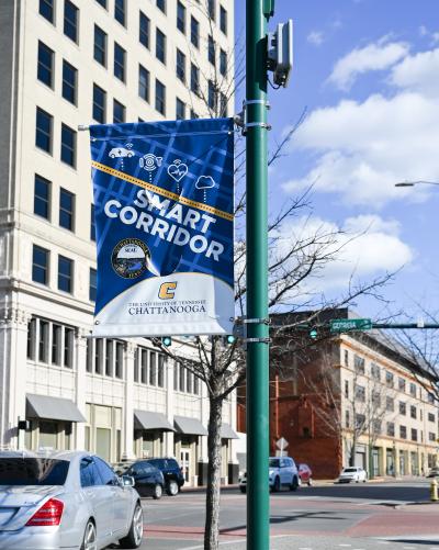 Smart Corridor Banner in downtown Chattanooga